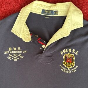 Polo by Ralph Lauren men class is fit XL Blue and White Men's Polo Rugby Jersey